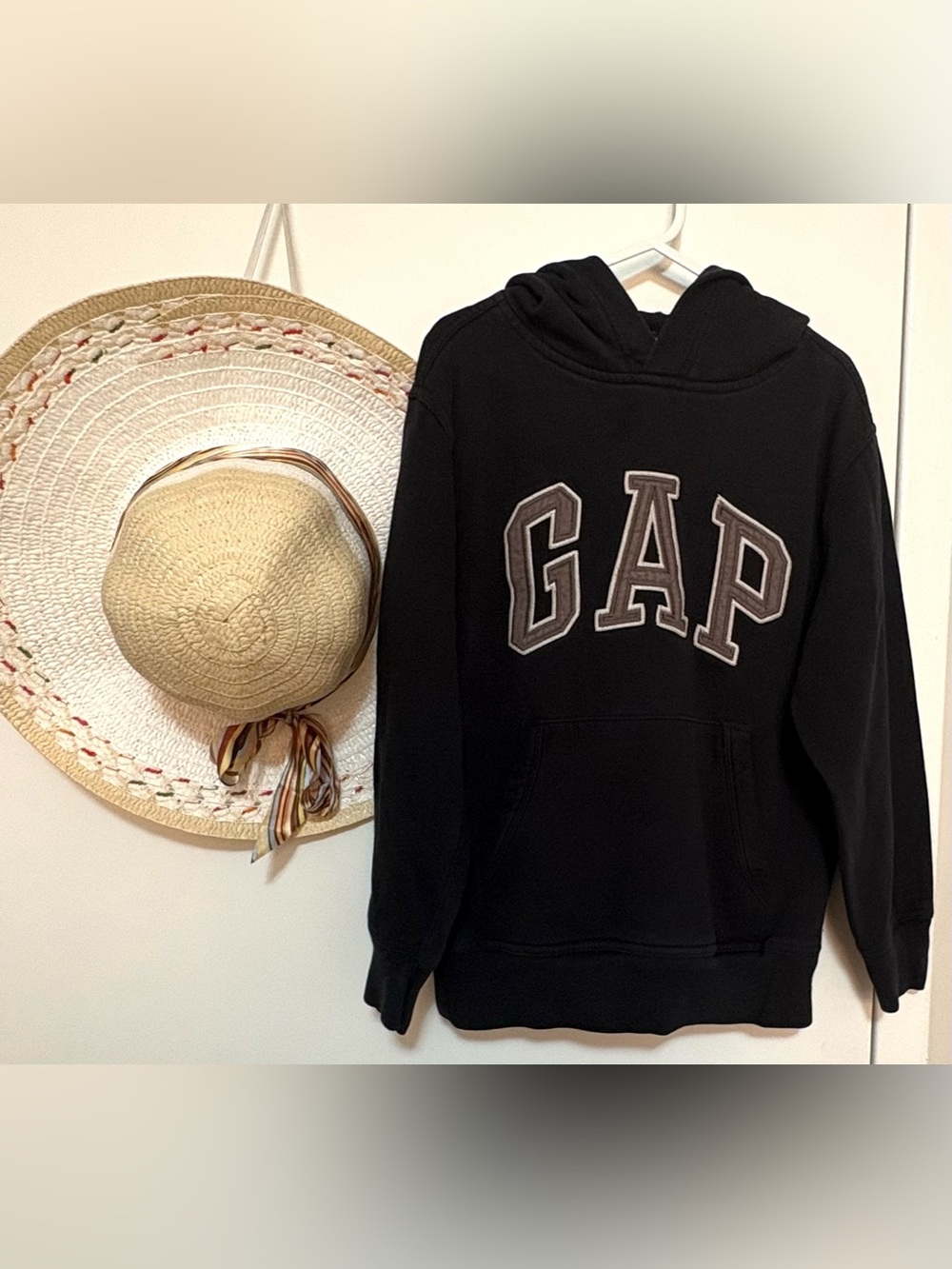 GAP Black Hoodie Sweater with Contrasting Lettering